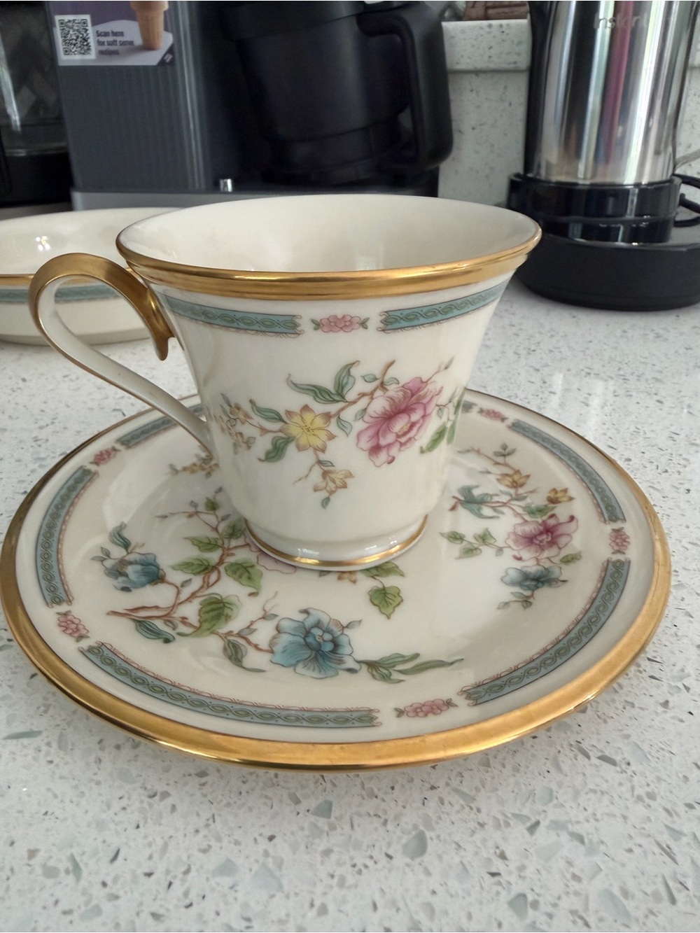 Lenox Morning Blossom White and Gold Porcelain Plate